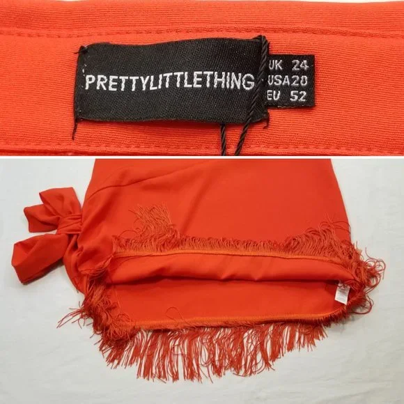 PRETTY LITTLE THING Tassel Hem Bodycon Dress 5436E1M - Picture 10 of 16